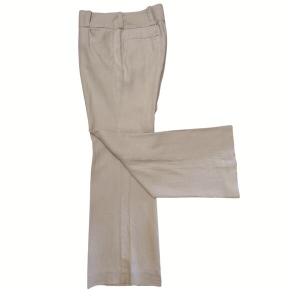 OLD NAVY Vintage Linen Pants Khaki Spring Trousers Size 8 Low Waist Full Leg - Picture 2 of 7